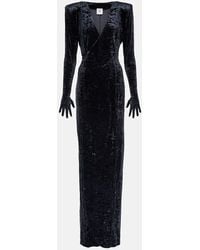 Vetements - Diva Gloves Velvet Maxi Dress - Lyst