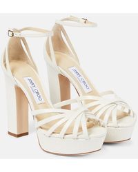Jimmy Choo - Isra Leather Platform Sandals - Lyst