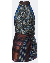 Dries Van Noten - Printed Halterneck Silk Twill Top - Lyst