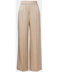 Brunello Cucinelli - Silk Satin Wide-Leg Pants - Lyst