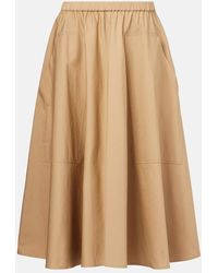 Vince - Cotton-Blend Midi Skirt - Lyst