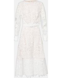 Oscar de la Renta - Floral Lace Cocktail Dress - Lyst