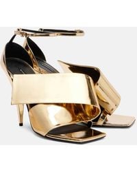 Givenchy - Sandalen Sliced Square Aus Metallic-Lackleder - Lyst