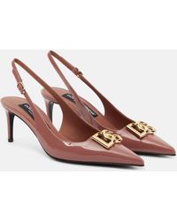 Dolce & Gabbana - Dg Patent Leather Slingback Pumps - Lyst