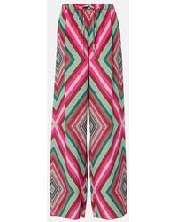 Valentino - Palazzo-Hose Rhombus 75 Aus Seide - Lyst