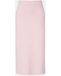KHAITE - Patri Knitted Wool Midi Skirt - Lyst