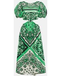 RED Valentino - Bandana-Print Cotton Midi Dress - Lyst
