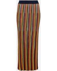 Zimmermann - Alight Striped Metallic Knit Midi Skirt - Lyst
