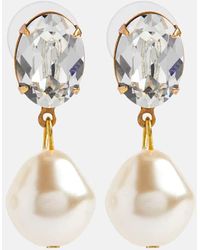 Jennifer Behr - Orecchini Pendenti Tunis Con Cristalli E Perle - Lyst