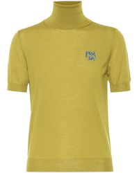 Prada T-Shirt aus Schurwolle - Grün