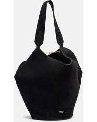 KHAITE - Lotus Small Suede Tote Bag - Lyst