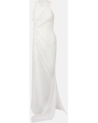 Victoria Beckham - Gathered Cotton-Blend Maxi Dress - Lyst
