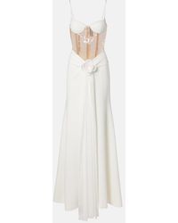 David Koma - Floral-Applique Sequined Bustier Gown - Lyst