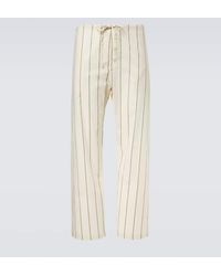 Bode - Celery Striped Cotton Pajama Pants - Lyst