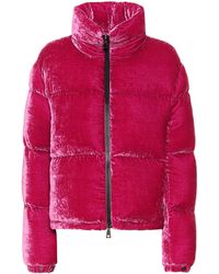 Moncler Veste doudoune Rimac en velours de soie mélangée - Rose