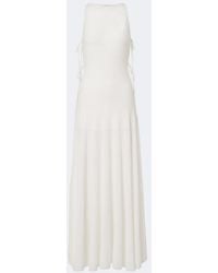 Alaïa - Cotton-Blend Crepe Maxi Dress - Lyst