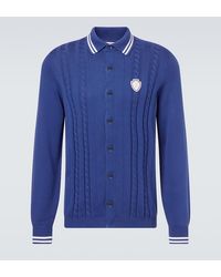 Brunello Cucinelli - Cable-Knit Embroidered Cotton Cardigan - Lyst