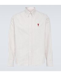 Ami Paris - Striped Cotton Oxford Shirt - Lyst