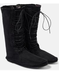 The Row - Tyler Suede Lace-Up Boots - Lyst