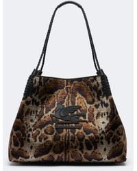 Etro - Libra Large Leopard-Print Velvet Tote Bag - Lyst