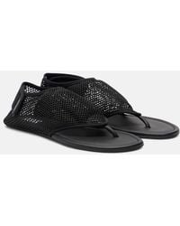 Alaïa - Thong Fishnet Sandals - Lyst