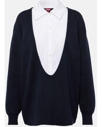 STAUD - Coast Cotton And Cashmere Sweater - Lyst
