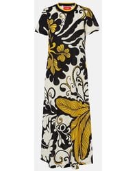 La DoubleJ - Floral Cotton Midi Dress - Lyst
