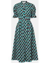 Diane von Furstenberg - Erica Printed Cotton Midi Dress - Lyst