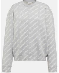 Balenciaga - Mini Allover Logo Cotton-blend Sweater - Lyst