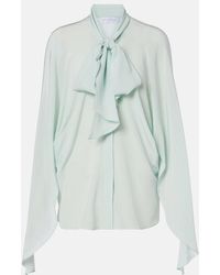 Stella McCartney - Tie-Neck Silk Blouse - Lyst