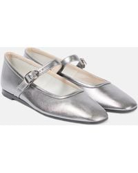 Le Monde Beryl - Metallic Leather Mary Jane Flats - Lyst