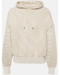 Brunello Cucinelli - Open-Knit Cotton-Blend Hoodie - Lyst