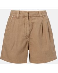 Brunello Cucinelli - Cotton And Linen Bermuda Shorts - Lyst
