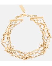 Saint Laurent - Cassandre Embellished Chain Bracelet - Lyst