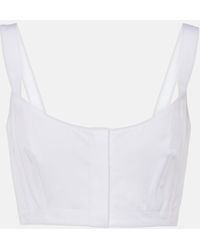 Alaïa - Cotton Crop Top - Lyst