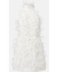 Rebecca Vallance - Bridal Meha Feather-Trimmed Minidress - Lyst