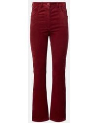 JOSEPH - Schmale High-Rise-Hose Aus Veloursleder - Lyst
