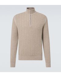 Agnona - Cashmere, Wool, And Silk Half-Zip Sweater - Lyst