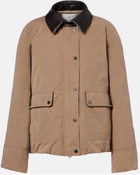 Brunello Cucinelli - Leather-Trimmed Padded Jacket - Lyst