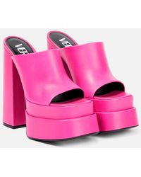 Versace - Leather Platform Mules - Lyst