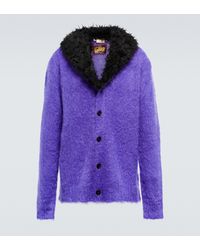 Marni Cardigan mit Faux Fur in Lila für Herren Herren Bekleidung Pullover und Strickware Ärmellose Pullover 