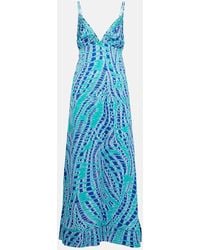 Poupette - Cassandra Printed Satin Slip Dress - Lyst