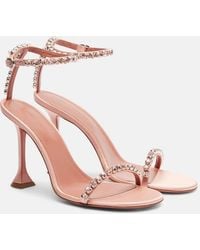 AMINA MUADDI - Sandalen Gigi 95 Aus Satin Mit Kristallen - Lyst