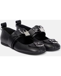 JW Anderson - Lock Leather Ballet Flats - Lyst