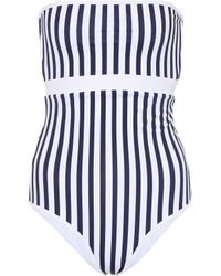 Heidi Klein Gestreifter Badeanzug BB - Weiß