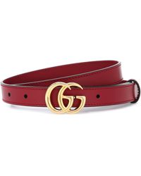 Gucci GG Leather Belt - Red
