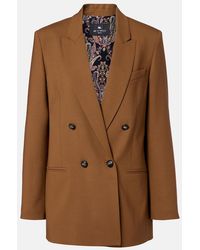 Etro - Double-Breasted Wool-Blend Blazer - Lyst