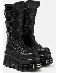 Vetements - Tower Leather Platform Ankle Boots - Lyst