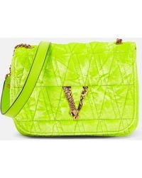 Versace - Virtus Small Velvet Shoulder Bag - Lyst