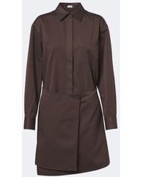 Loewe - Double L Cotton And Silk Shirt Dress - Lyst